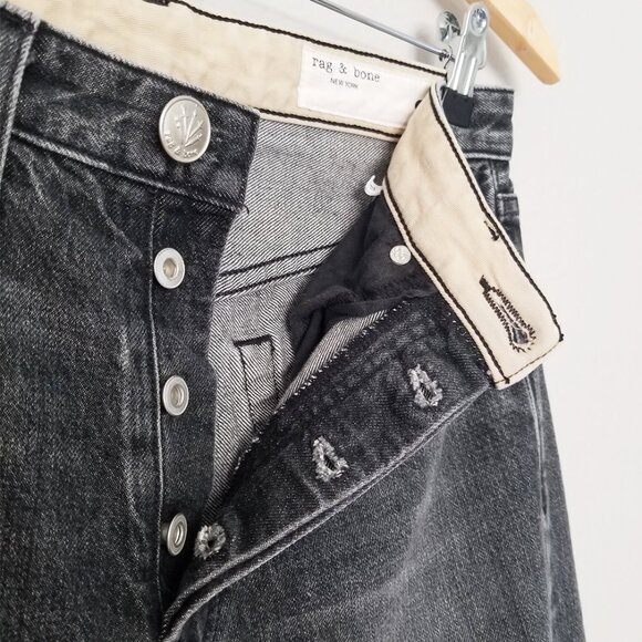 RAG & BONE Maya High Rise Ankle Straight Jeans 27 in Magic Faded Black Gray $325 - Picture 8 of 16
